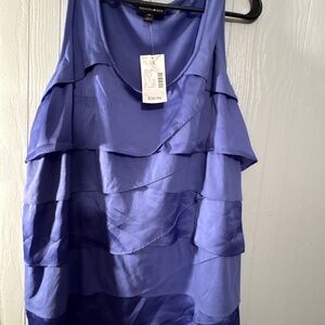 Xhilaration Blue Ruffle Tank Top